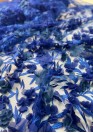 Ткань сетка с вышивкой синяя