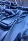 Атласный шелк с эластаном синий