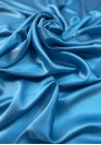 Атласный шелк однотонный бирюзово-голубой