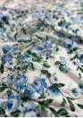 Шелк креп с эластаном синие цветы