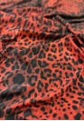 Шелк креп с эластаном красный леопард